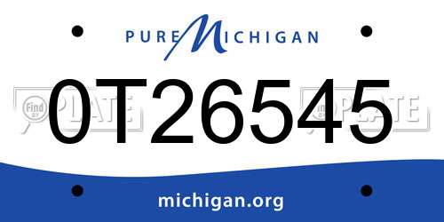 0T26545 Michigan License Plate