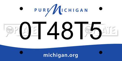 0T48T5 Michigan License Plate
