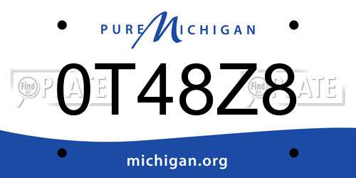 0T48Z8 Michigan License Plate