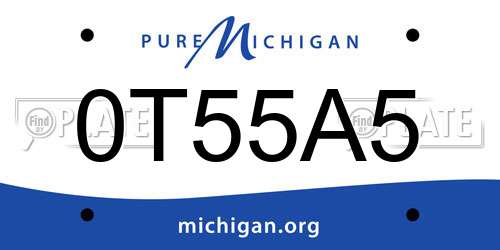 0T55A5 Michigan License Plate
