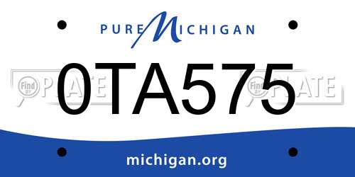 0TA575 Michigan License Plate