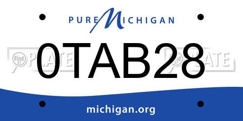 0TAB28 Michigan License Plate