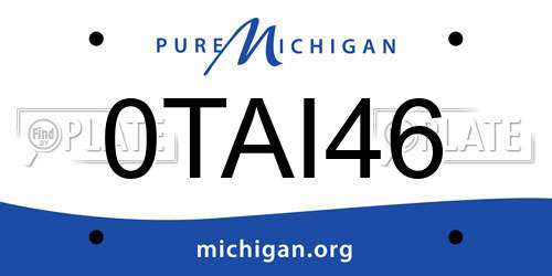 0TAI46 Michigan License Plate