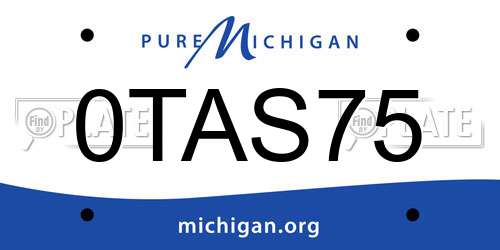0TAS75 Michigan License Plate