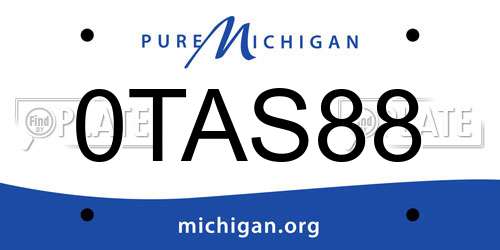 0TAS88 Michigan License Plate