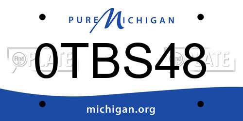 0TBS48 Michigan License Plate