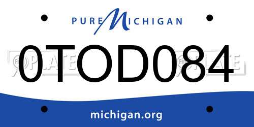 0TOD084 Michigan License Plate