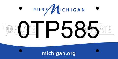 0TP585 Michigan License Plate