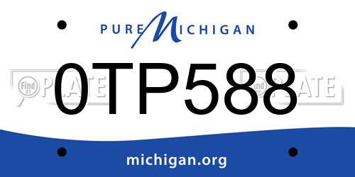 0TP588 Michigan License Plate