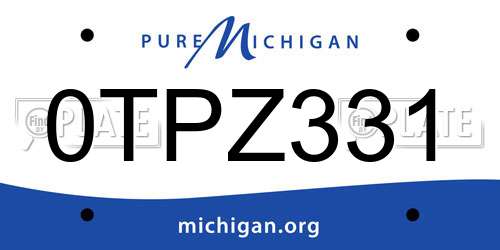 0TPZ331 Michigan License Plate
