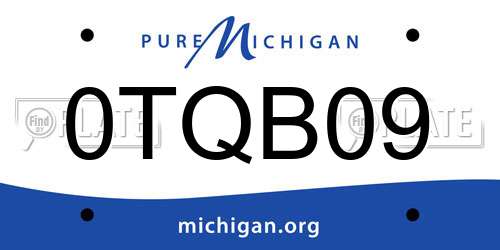 0TQB09 Michigan License Plate