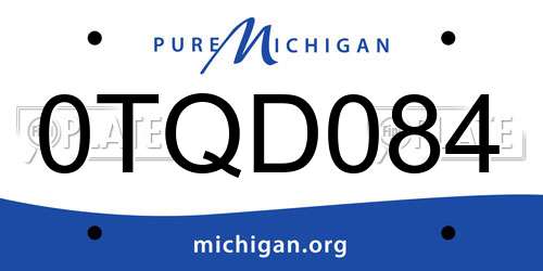 0TQD084 Michigan License Plate