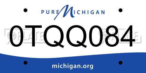 0TQQ084 Michigan License Plate