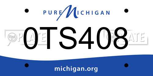 0TS408 Michigan License Plate