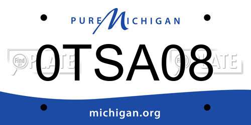 0TSA08 Michigan License Plate