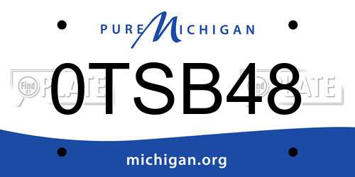 0TSB48 Michigan License Plate