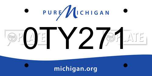 0TY271 Michigan License Plate