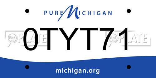 0TYT71 Michigan License Plate