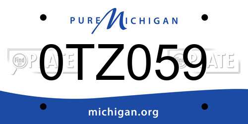 0TZ059 Michigan License Plate