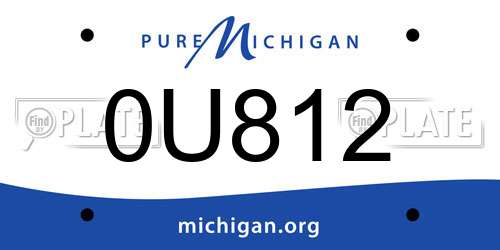 0U812 Michigan License Plate