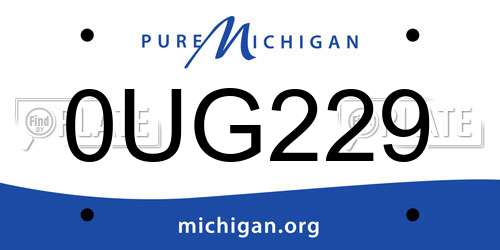 0UG229 Michigan License Plate