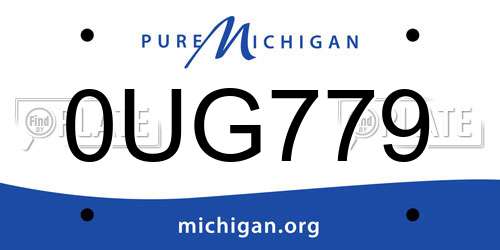 0UG779 Michigan License Plate