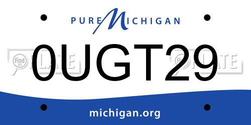 0UGT29 Michigan License Plate