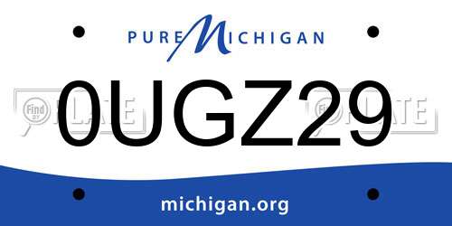 0UGZ29 Michigan License Plate