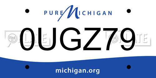 0UGZ79 Michigan License Plate