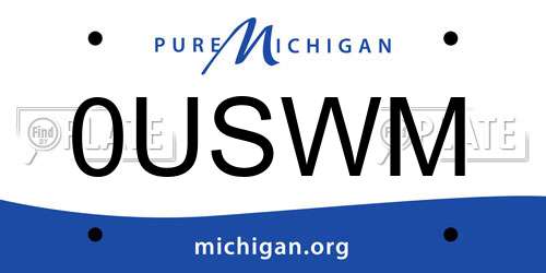 0USWM Michigan License Plate
