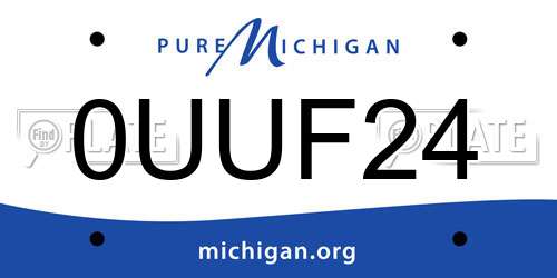 0UUF24 Michigan License Plate