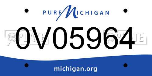 0V05964 Michigan License Plate