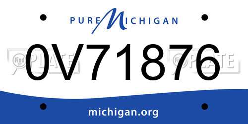 0V71876 Michigan License Plate