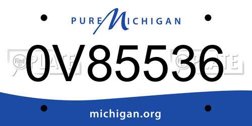 0V85536 Michigan License Plate