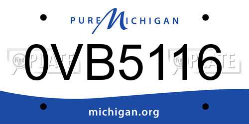 0VB5116 Michigan License Plate