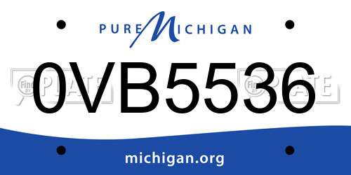 0VB5536 Michigan License Plate