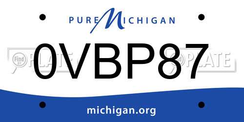 0VBP87 Michigan License Plate