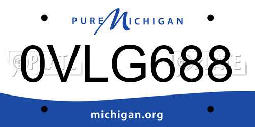 0VLG688 Michigan License Plate
