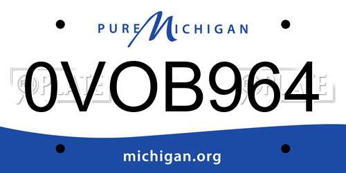 0VOB964 Michigan License Plate