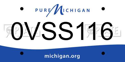 0VSS116 Michigan License Plate