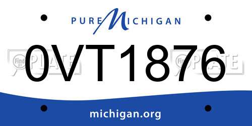 0VT1876 Michigan License Plate