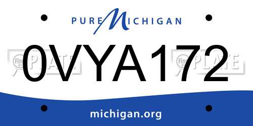 0VYA172 Michigan License Plate