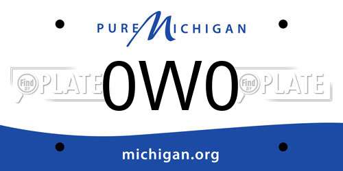 0W0 Michigan License Plate