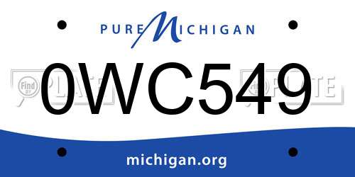 0WC549 Michigan License Plate