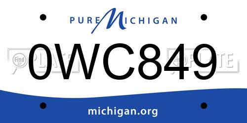 0WC849 Michigan License Plate