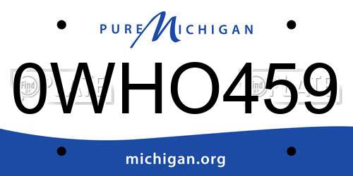 0WHO459 Michigan License Plate