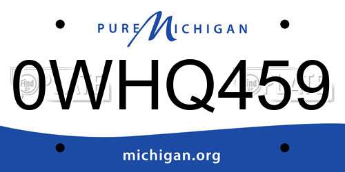 0WHQ459 Michigan License Plate