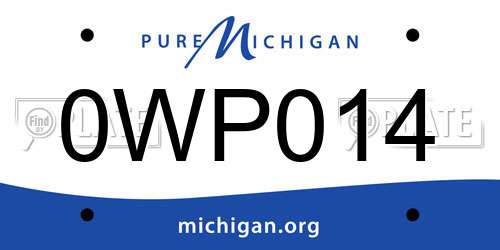 0WP014 Michigan License Plate