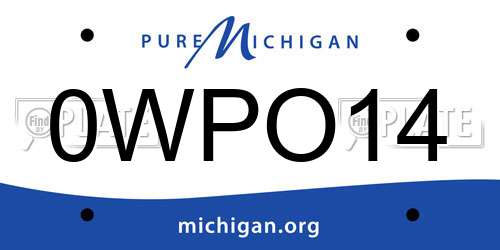 0WPO14 Michigan License Plate