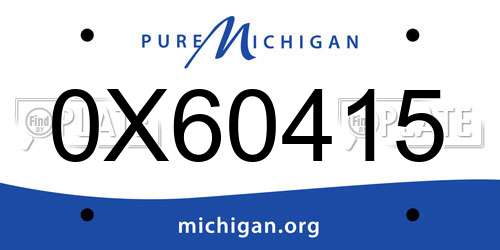 0X60415 Michigan License Plate
